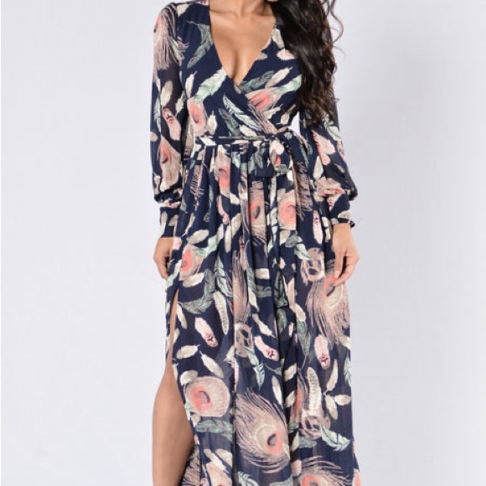 Fashion Nova Brunch Date Dress - Navy Size M